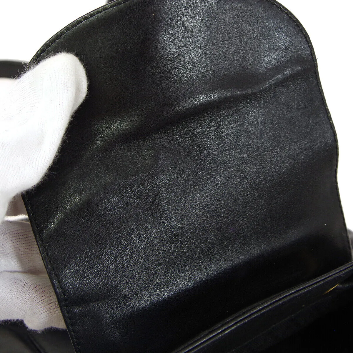 GUCCI Bamboo Line Backpack Hand Bag Purse Black Leather Italy  00332