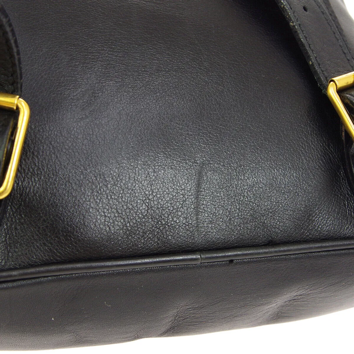 GUCCI Bamboo Line Backpack Hand Bag Purse Black Leather Italy  00332