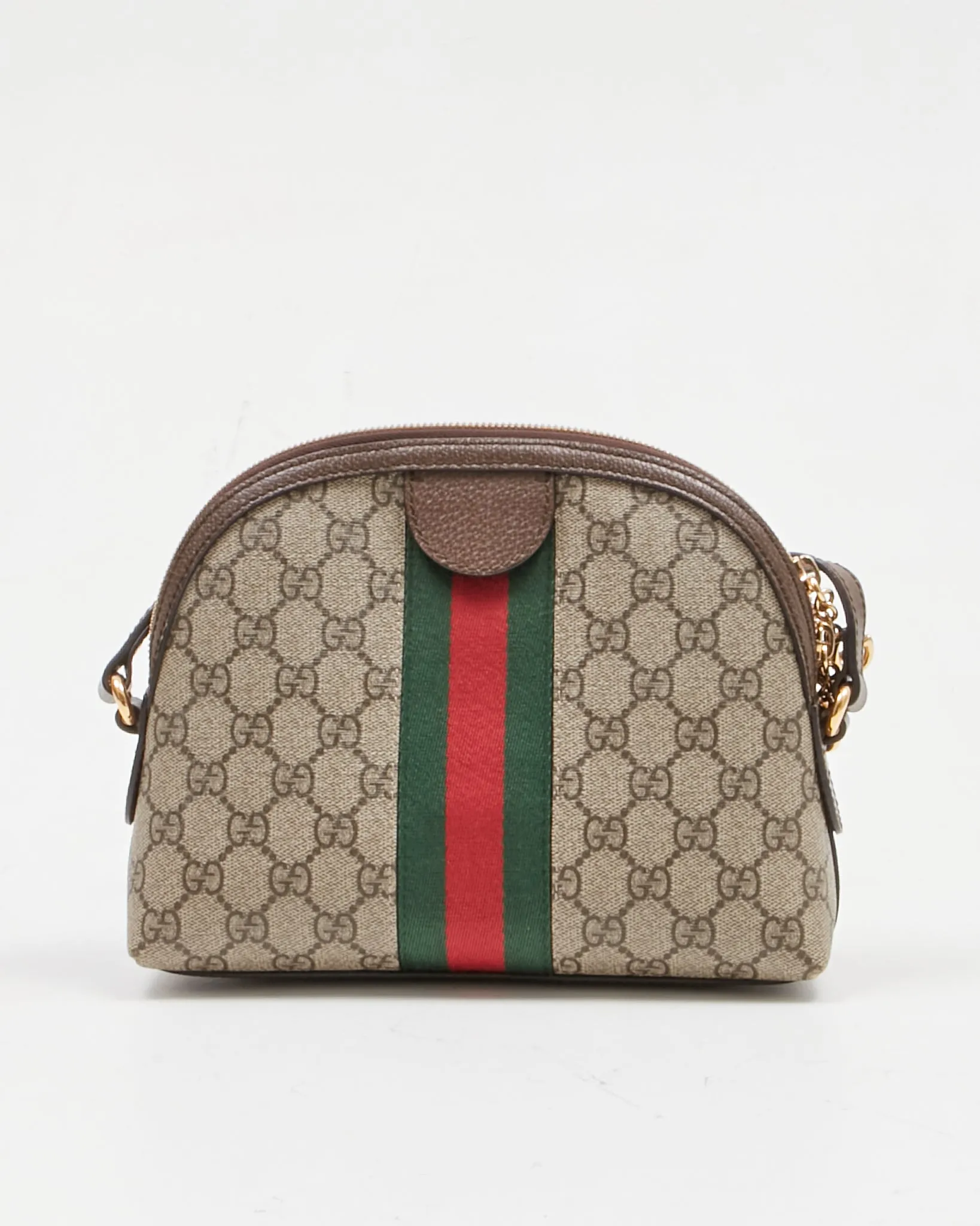 Gucci Brown Coated Canvas Small GG Supreme Ophidia Crossbody Bag