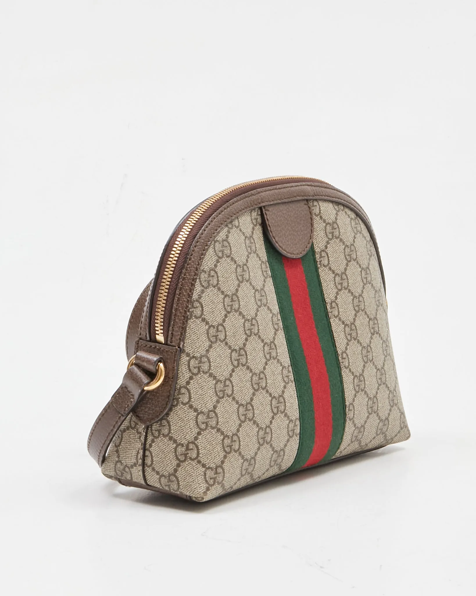 Gucci Brown Coated Canvas Small GG Supreme Ophidia Crossbody Bag
