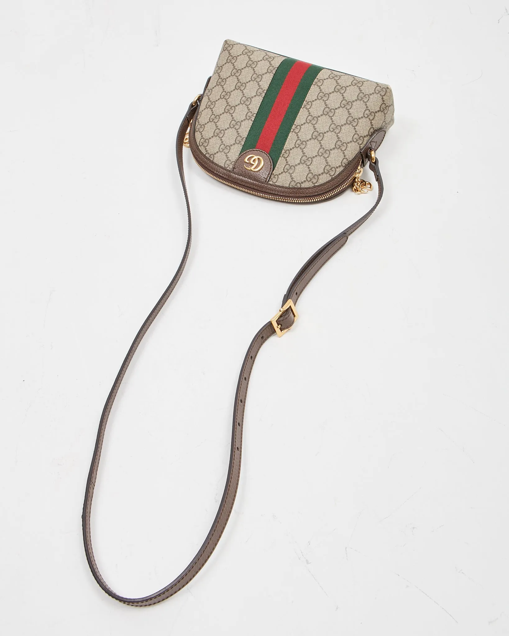 Gucci Brown Coated Canvas Small GG Supreme Ophidia Crossbody Bag
