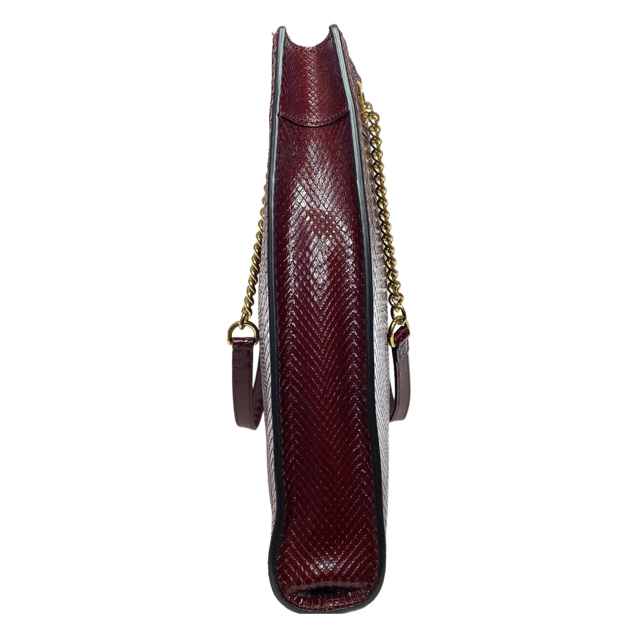 Gucci Burgundy Python Rajah Tote Bag
