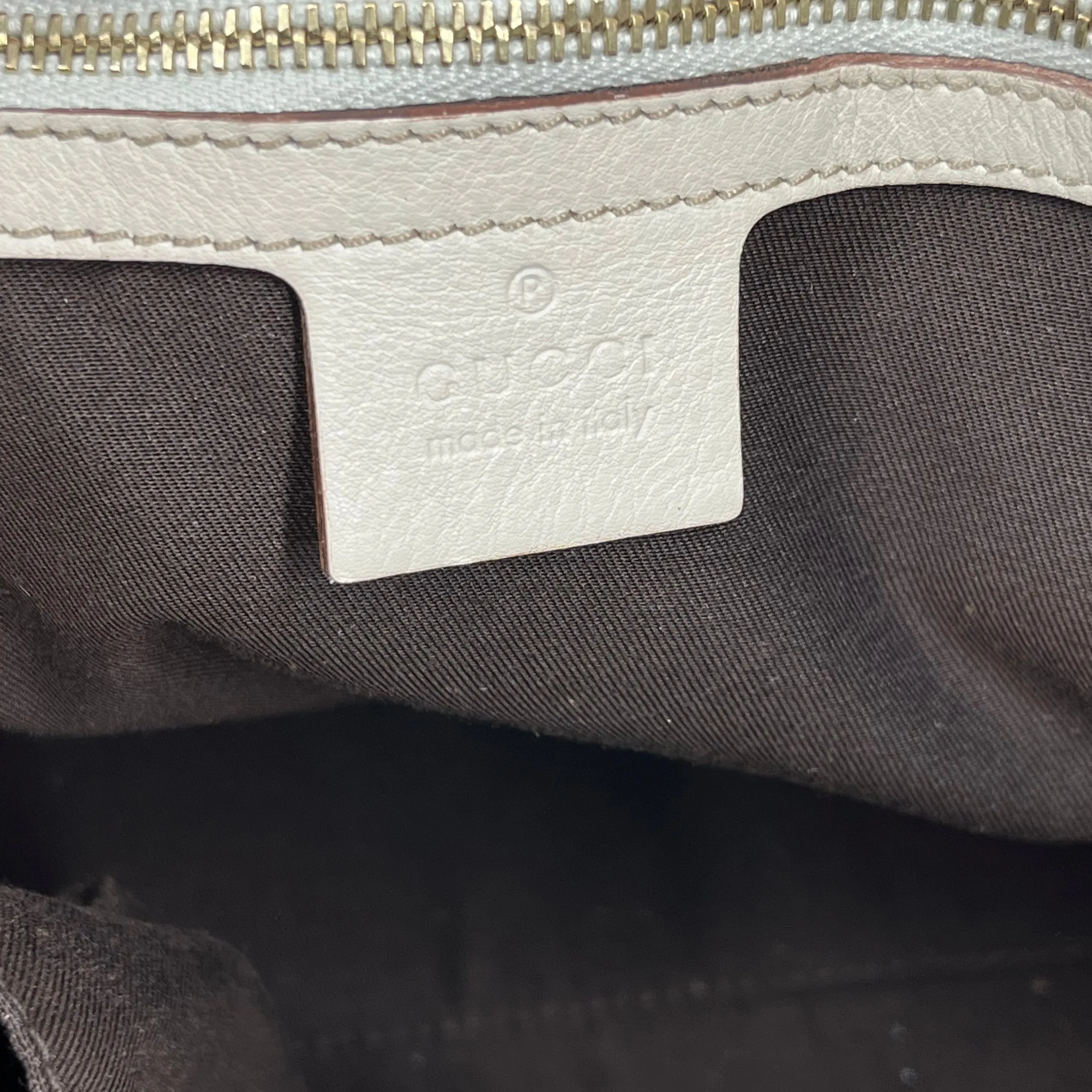 GUCCI Cream Soft Calfskin Leather Small Tote