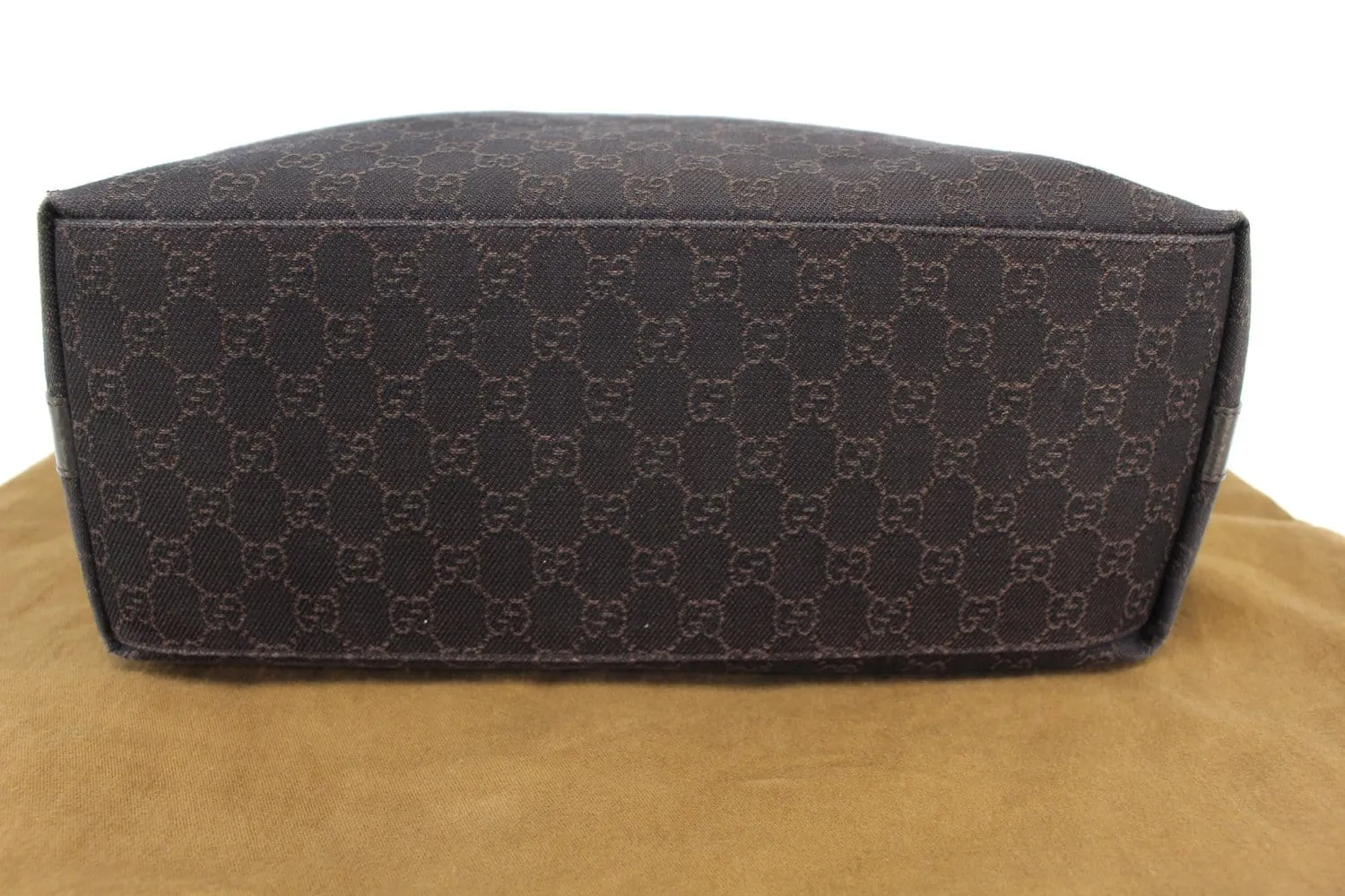 GUCCI Denim Monogram Hobo Dark Brown Satchel Bag