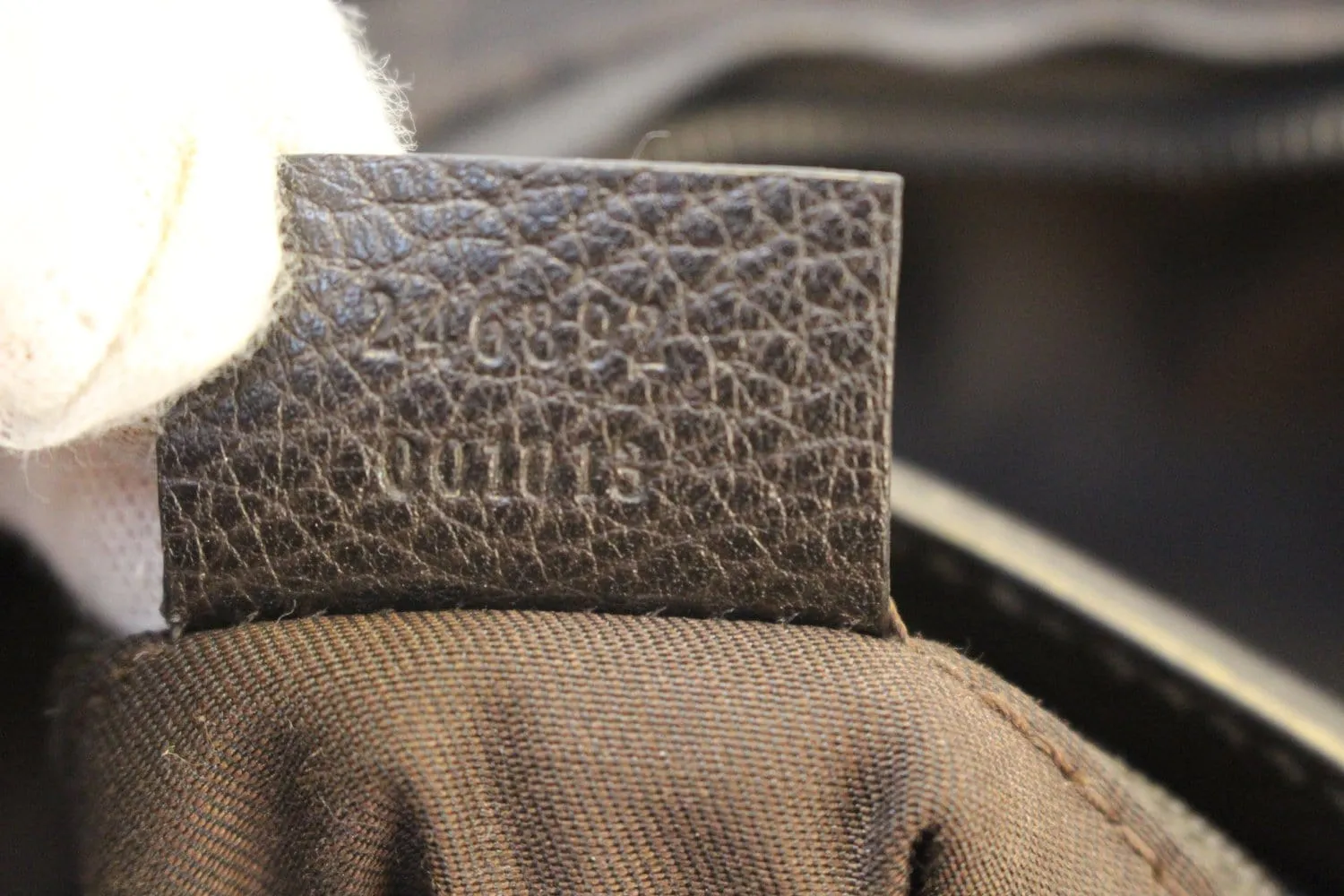 GUCCI Denim Monogram Hobo Dark Brown Satchel Bag