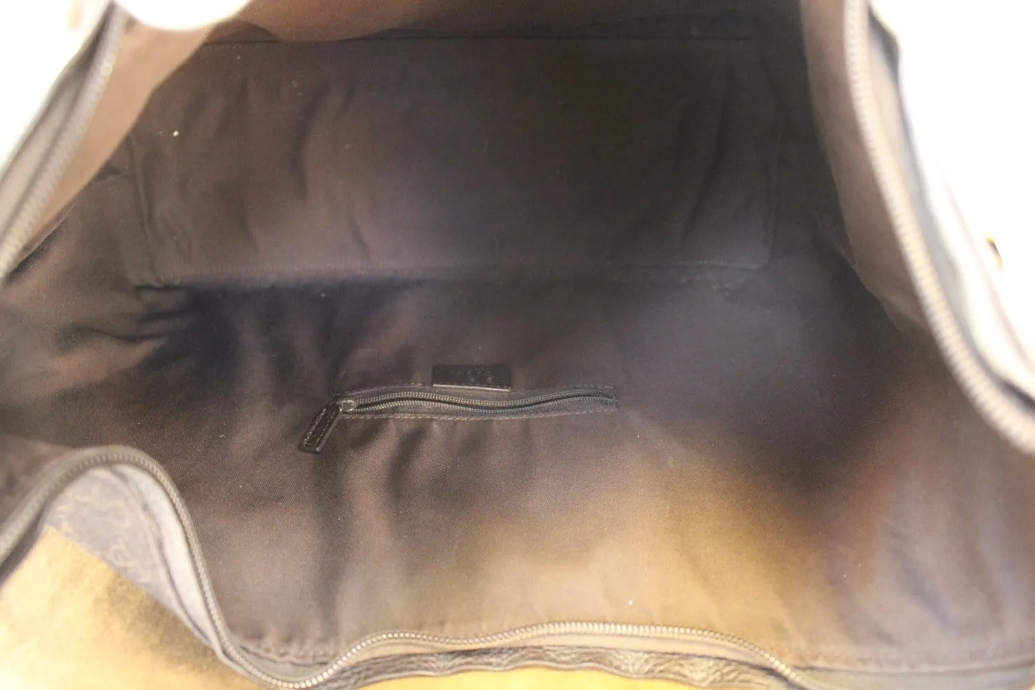 GUCCI Denim Monogram Hobo Dark Brown Satchel Bag