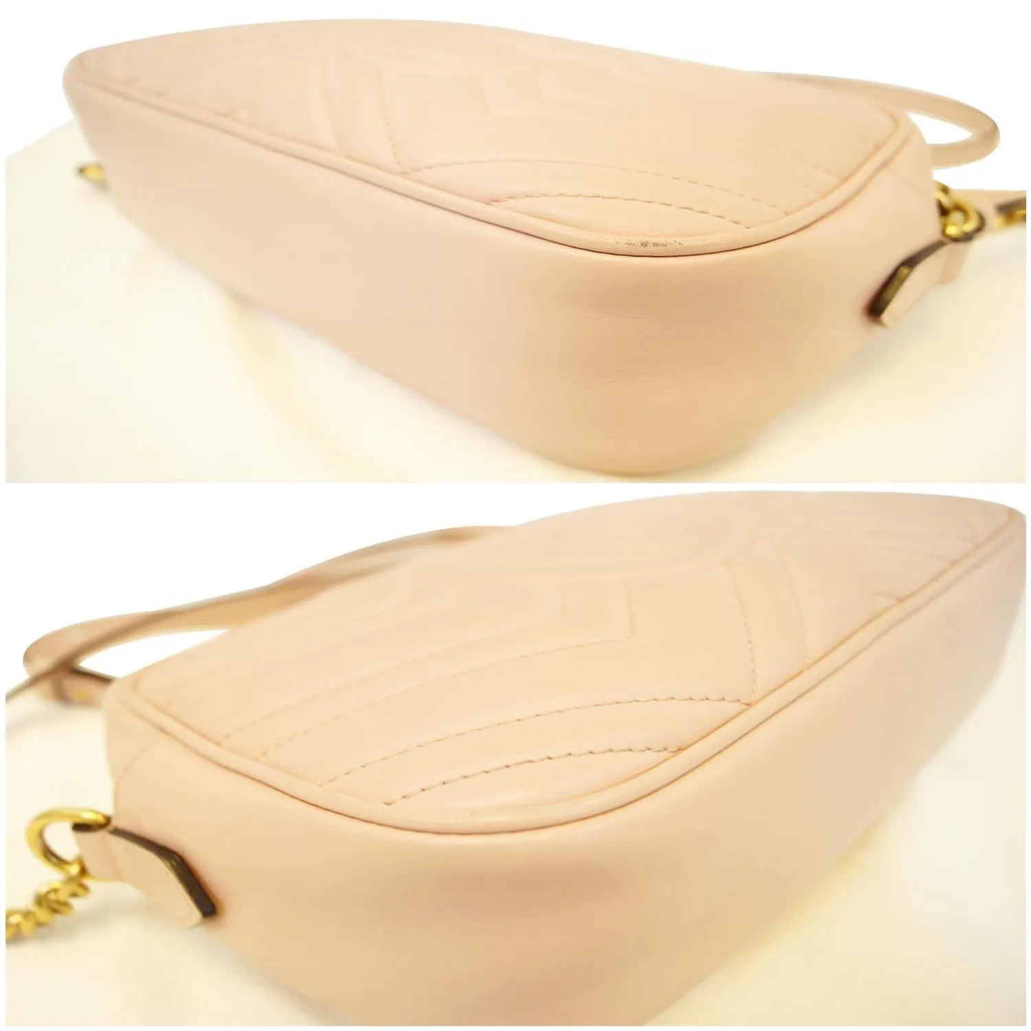 GUCCI GG Marmont Matelasse Small Leather Crossbody Bag Pink