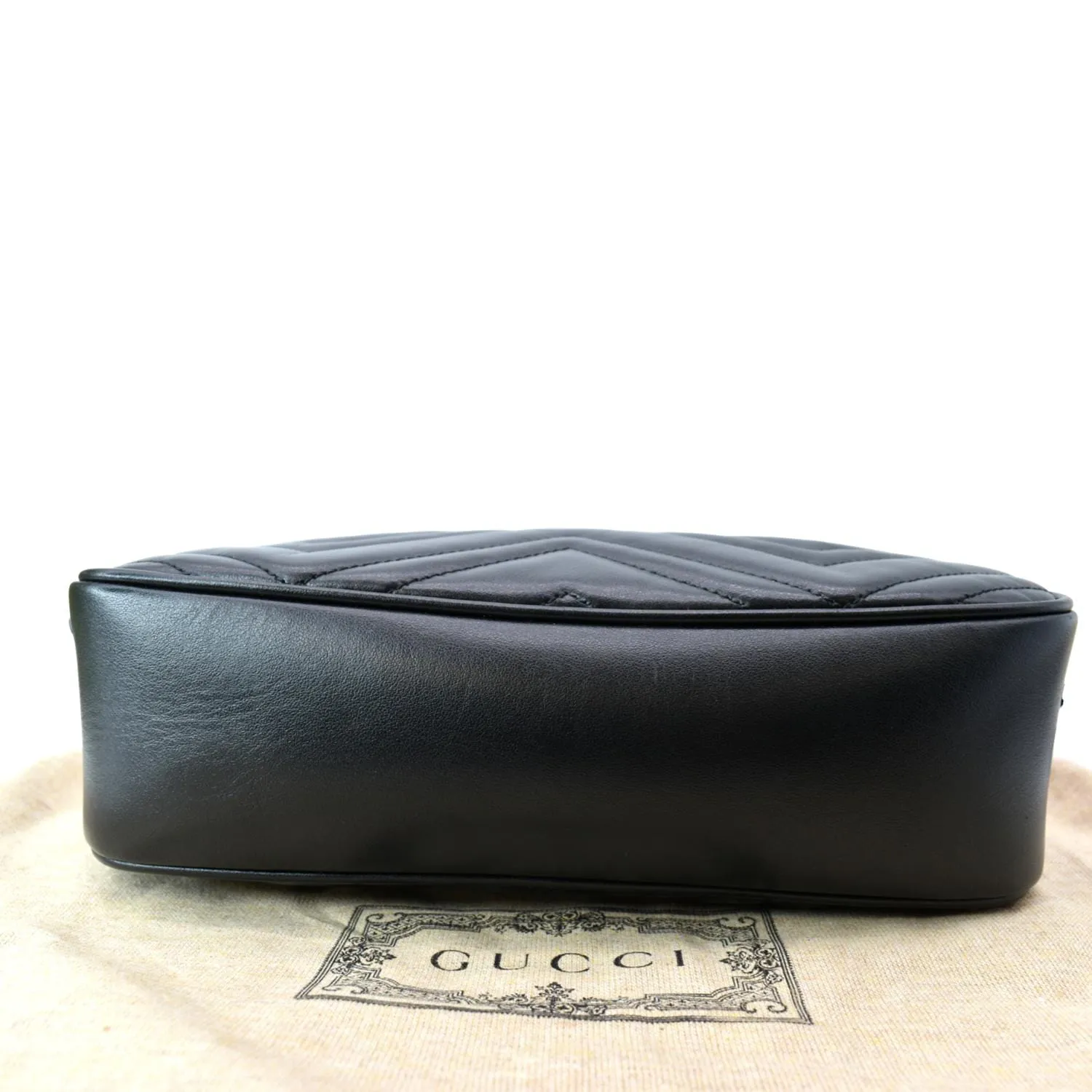 GUCCI GG Marmont Small Matelasse Leather Crossbody Bag Black 447632