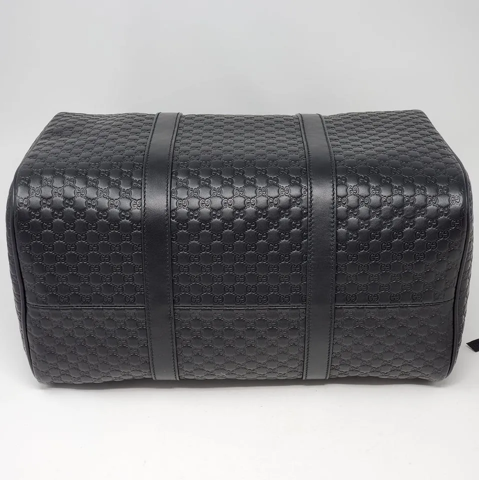 Gucci Guccissima Black Medium Boston Satchel Bag