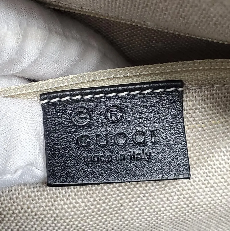 Gucci Guccissima Black Medium Boston Satchel Bag