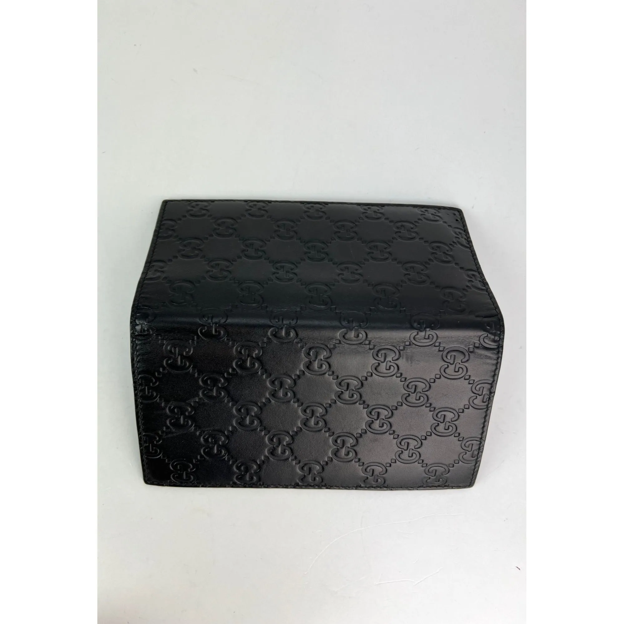 Gucci Guccissima Foldover GG Black long Wallet Clutch