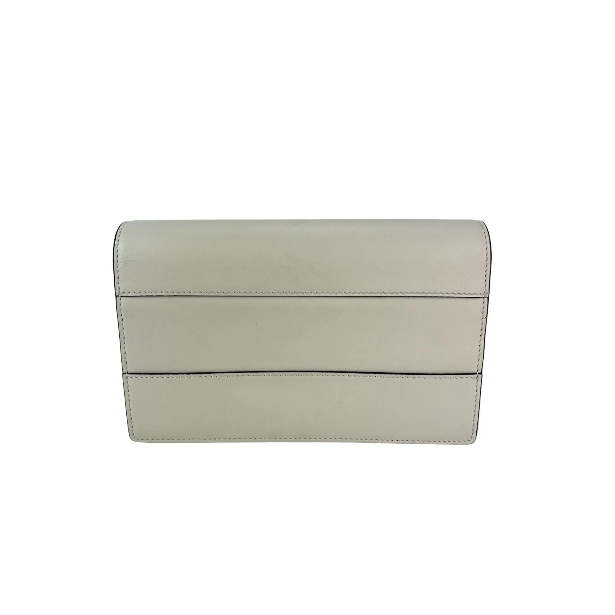 Gucci Queen Margaret Bee Wallet on a Chain Mystic White Clutch