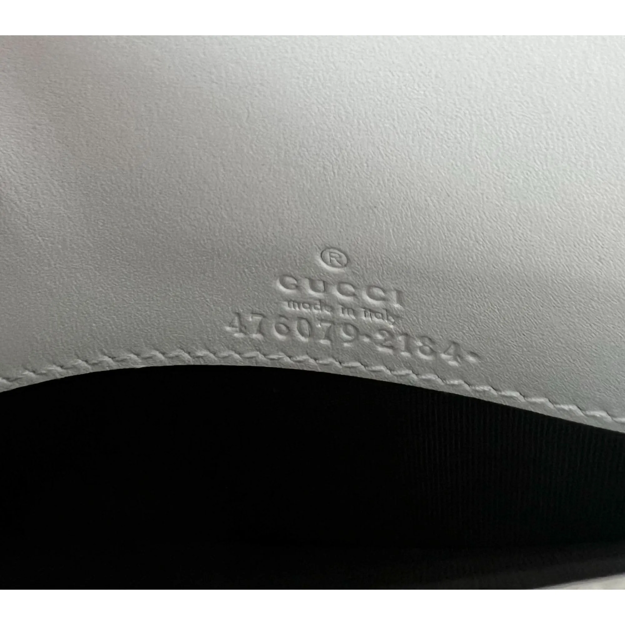 Gucci Queen Margaret Bee Wallet on a Chain Mystic White Clutch