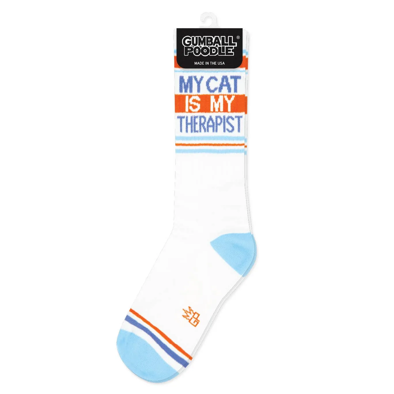 Gumball Poodle - My Cat Is My Therapist Gym Crew Socks