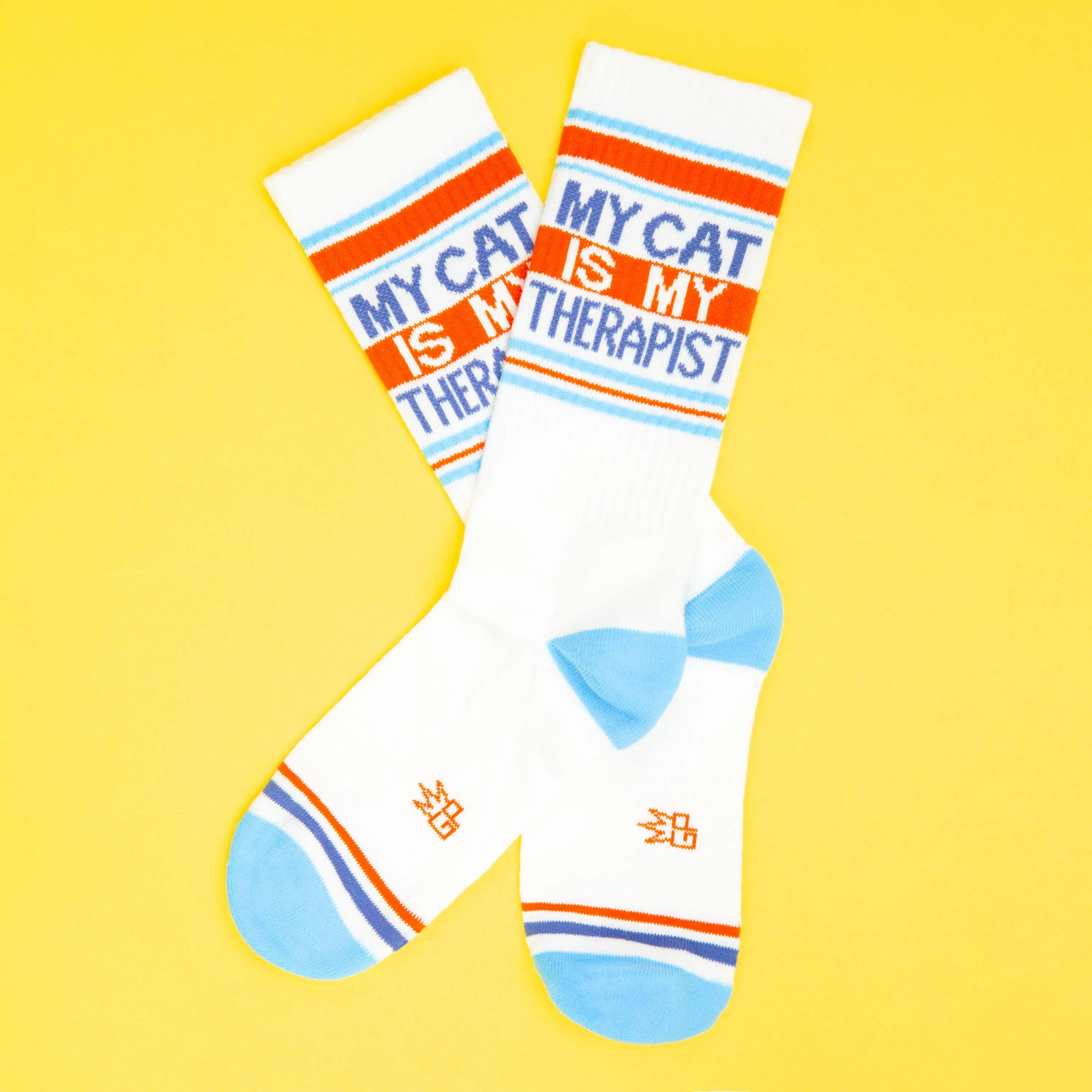 Gumball Poodle - My Cat Is My Therapist Gym Crew Socks