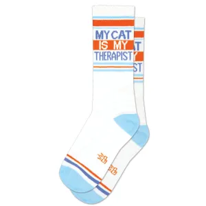 Gumball Poodle - My Cat Is My Therapist Gym Crew Socks