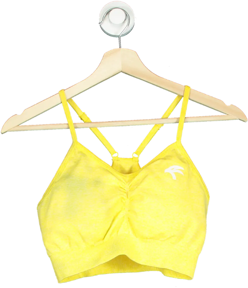 Gym Clothing Yellow Sports Bra UK S