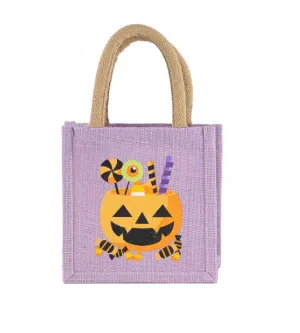 Halloween Treats Petite Gift Tote - Light Purple/Orange/Black