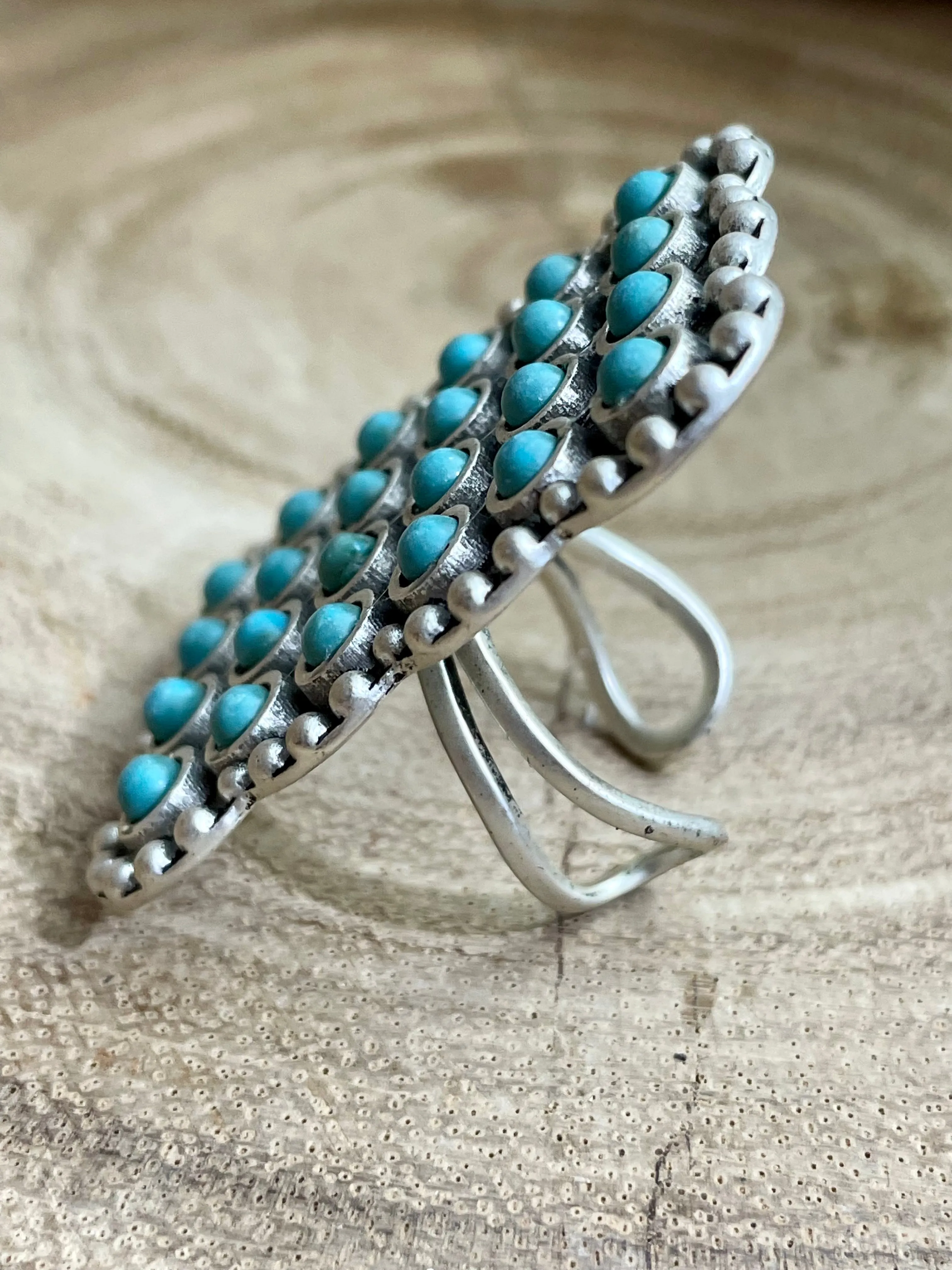 Happy Dots Adjustable Ring - Turquoise