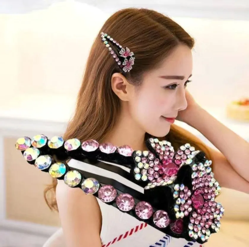 HAPPY00000 32 SC - F   Fashion Flower Hairpin Side Clip 8X3 CM