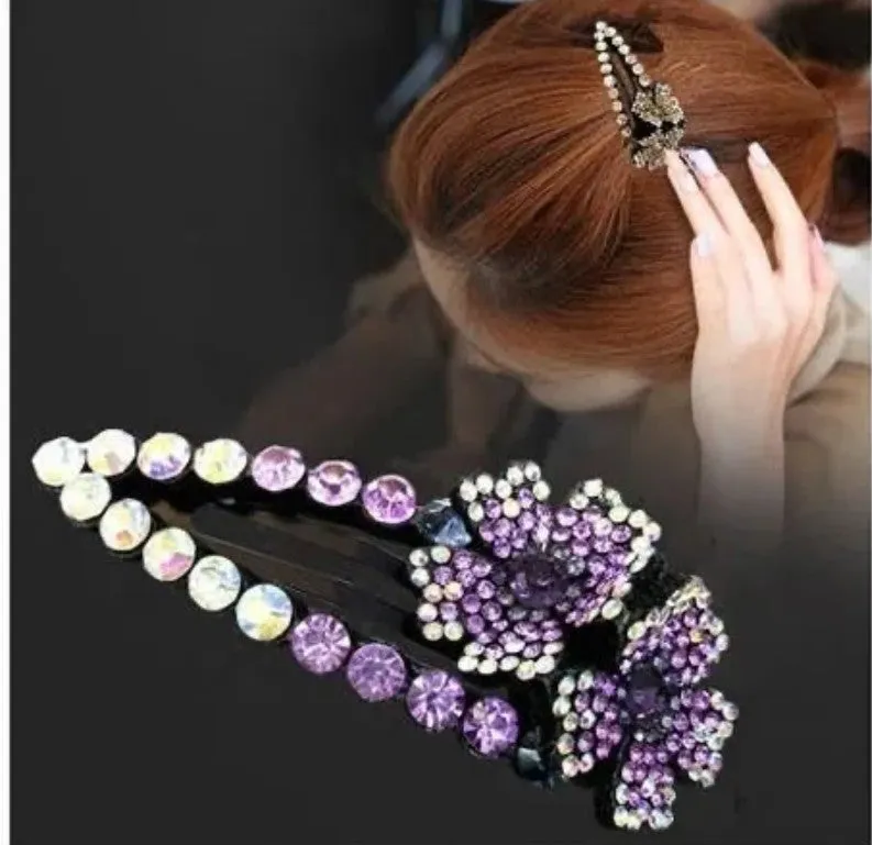 HAPPY00000 32 SC - F   Fashion Flower Hairpin Side Clip 8X3 CM