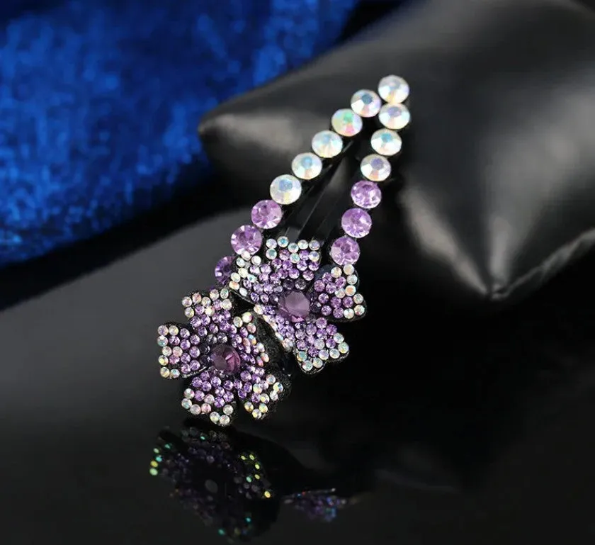 HAPPY00000 32 SC - F   Fashion Flower Hairpin Side Clip 8X3 CM