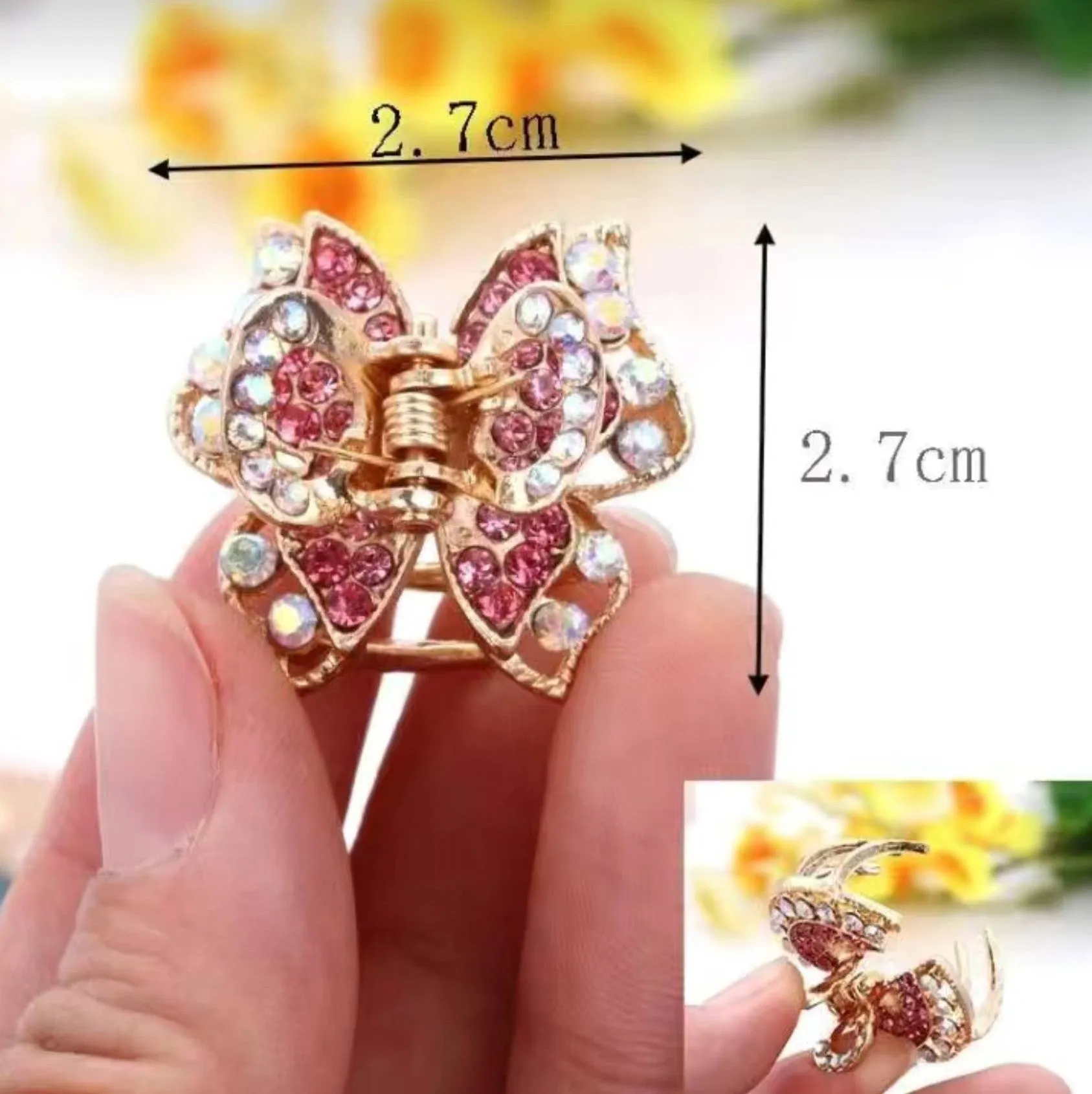 HAPPY000009 HC - B  Small Butterfly Hair claw  2.7X 2.7 CM