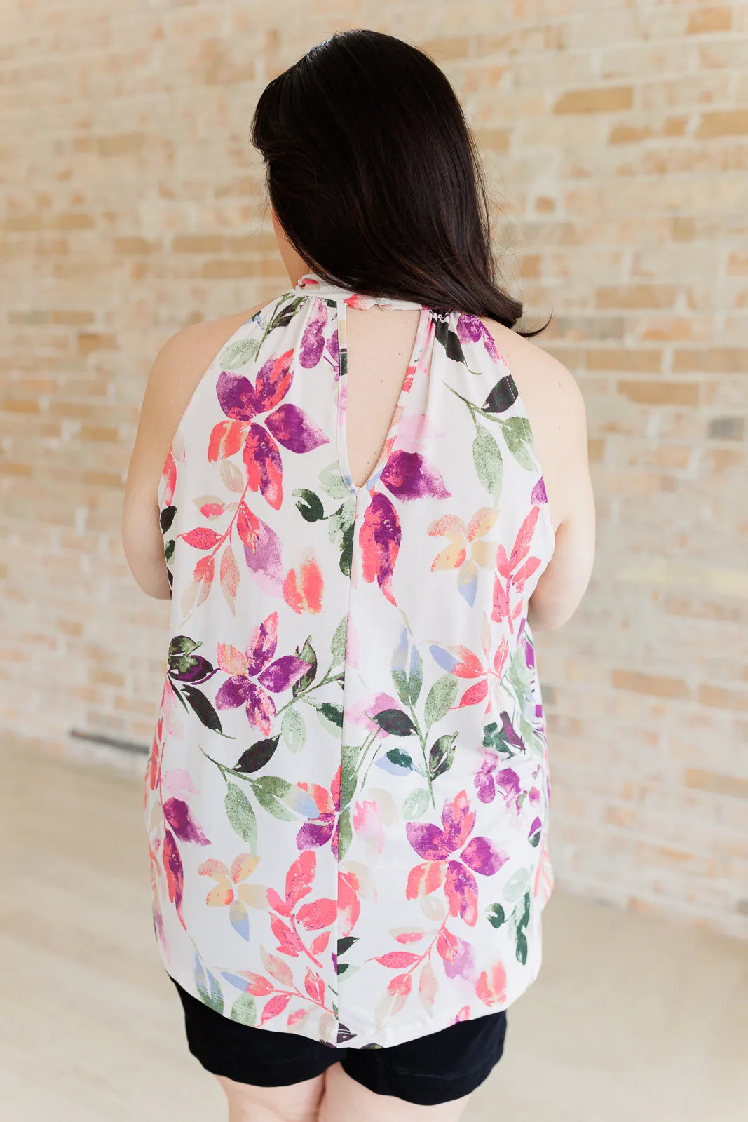 Hazel Blues® |  Feeling Lovely Floral Halter Blouse