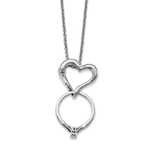 Heart Pendant Ring and Face Mask Holder 18" Necklace