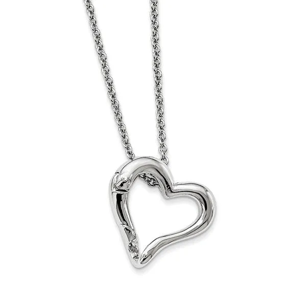 Heart Pendant Ring and Face Mask Holder 18" Necklace