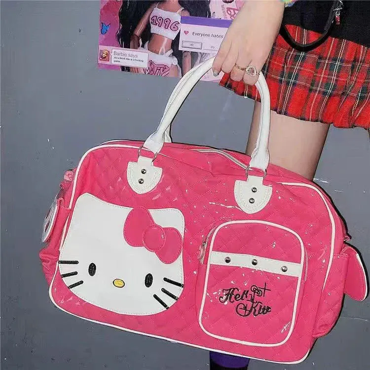 HelloKitty Cute PU Weekender Duffel Bag