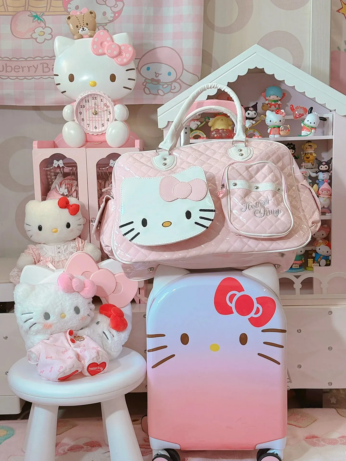 HelloKitty Cute PU Weekender Duffel Bag