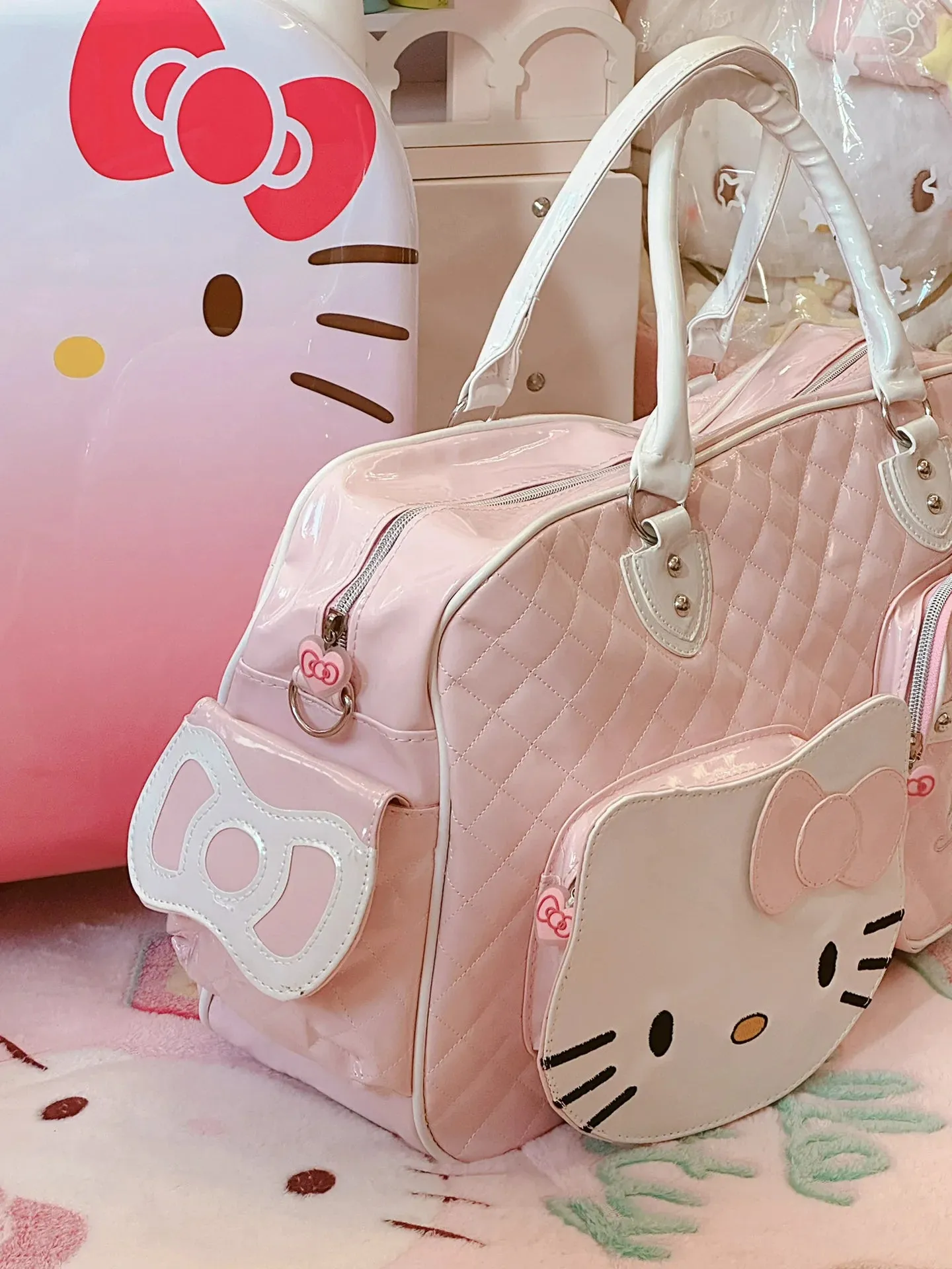 HelloKitty Cute PU Weekender Duffel Bag