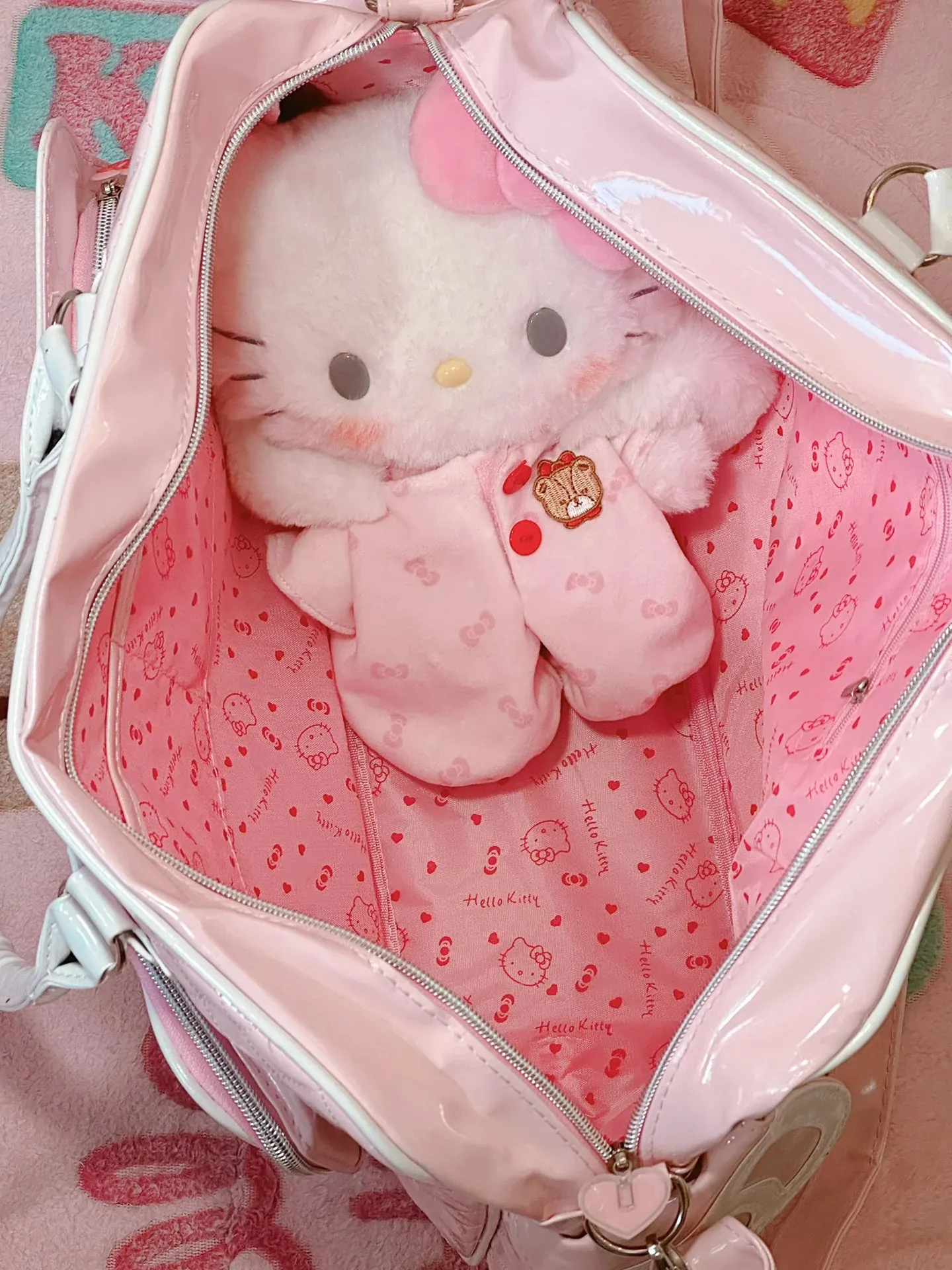HelloKitty Cute PU Weekender Duffel Bag