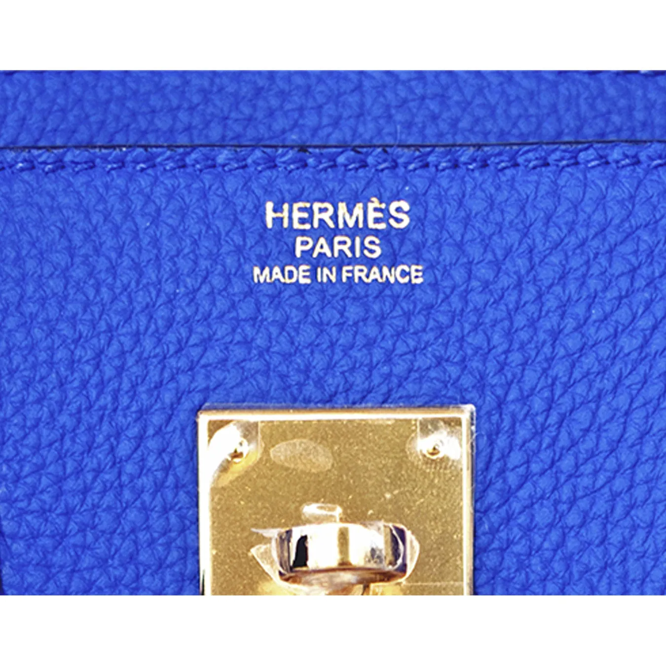 Hermes Blue Electric 30cm Togo Birkin Gold GHW Satchel Bag Spectacular