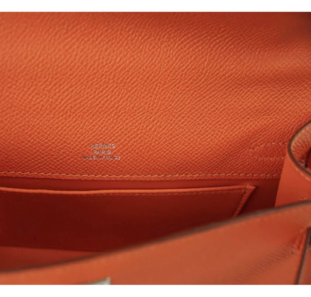 Hermès Kelly Pochette Feu Epsom Leather Bag