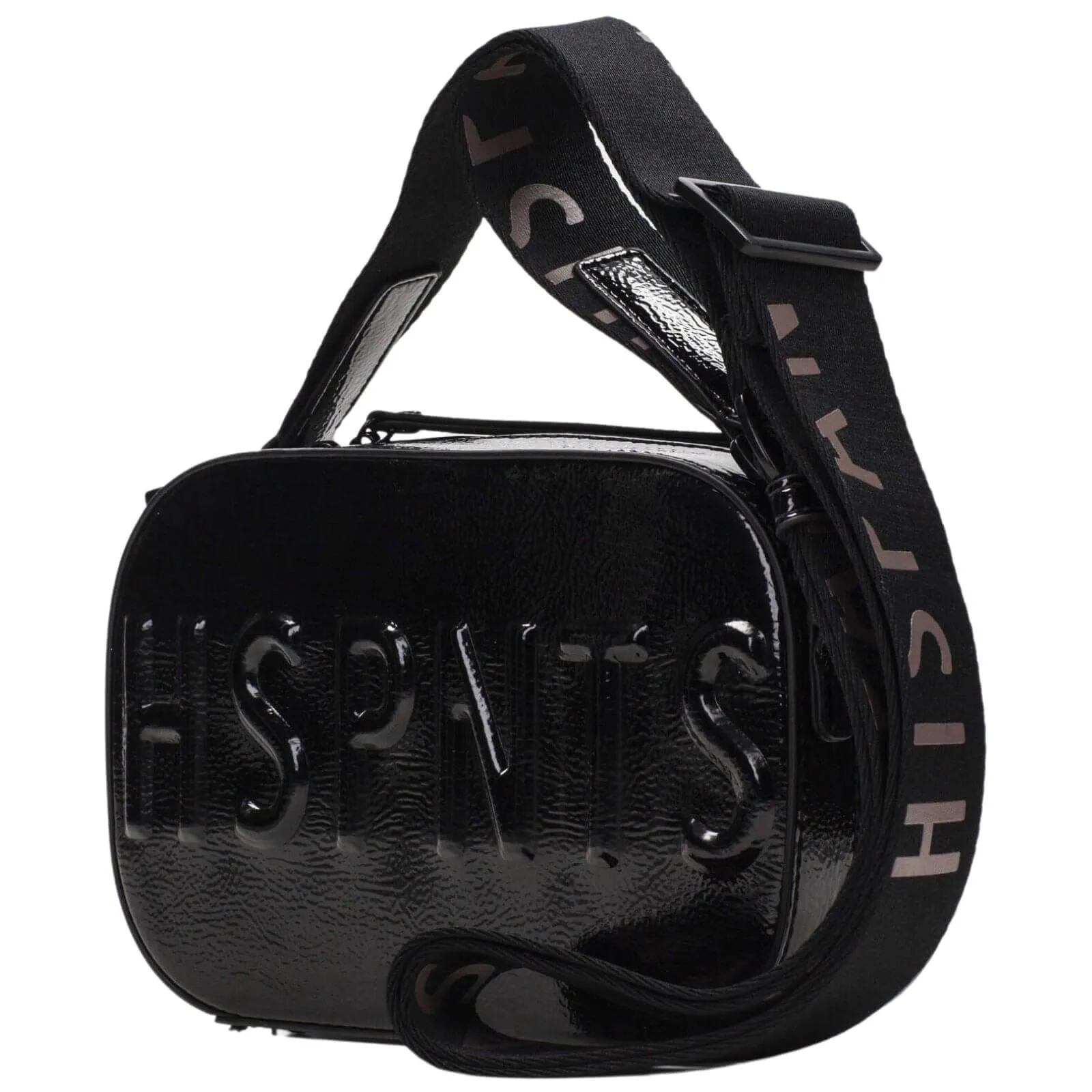 Hispanitas Embossed Leather Crossbody Camera Bag - Black