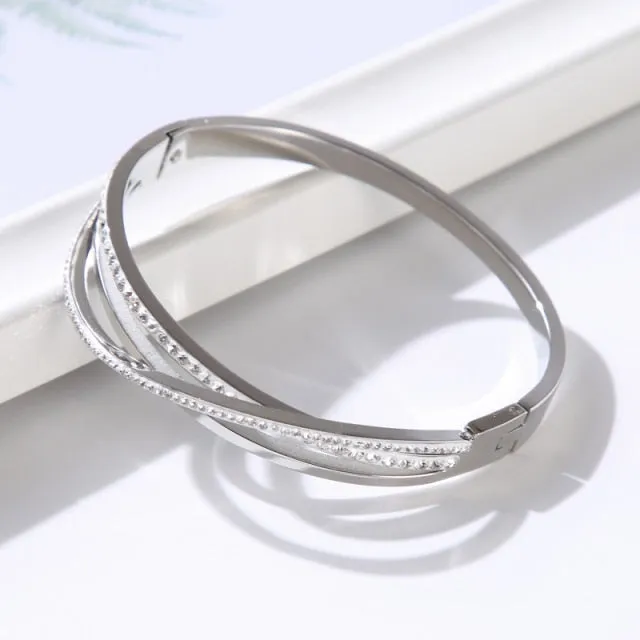 Hollow CZ Crystal Bracelet