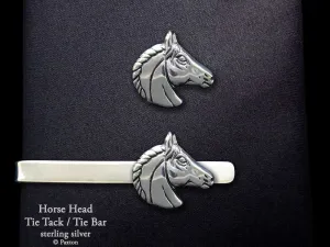 Horse Head Tie Tack or Horse Head Tie Bar / Tie Clip Sterling Silver