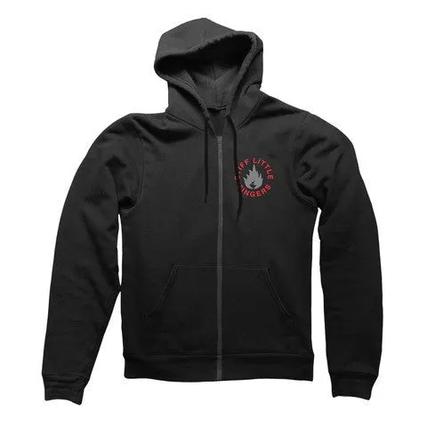 Inflammable Material Black Zip Hood