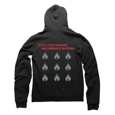 Inflammable Material Black Zip Hood