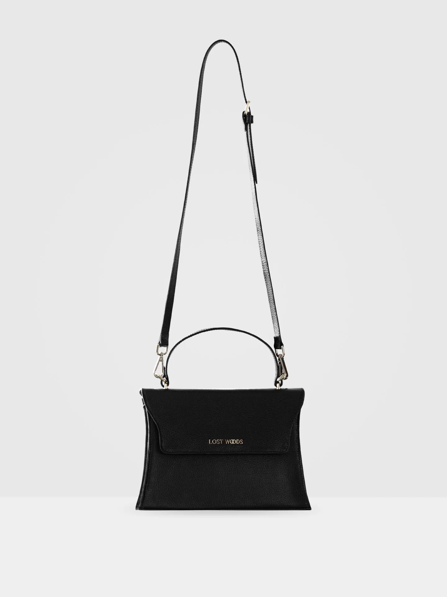Ivy MIRUM® Leather Vegan Handle Bag | Black & Gold
