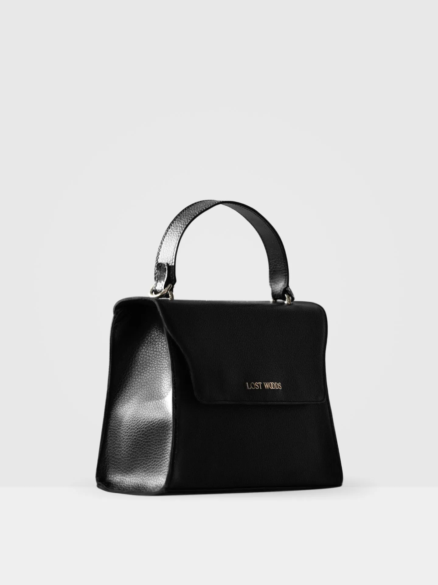 Ivy MIRUM® Leather Vegan Handle Bag | Black & Gold
