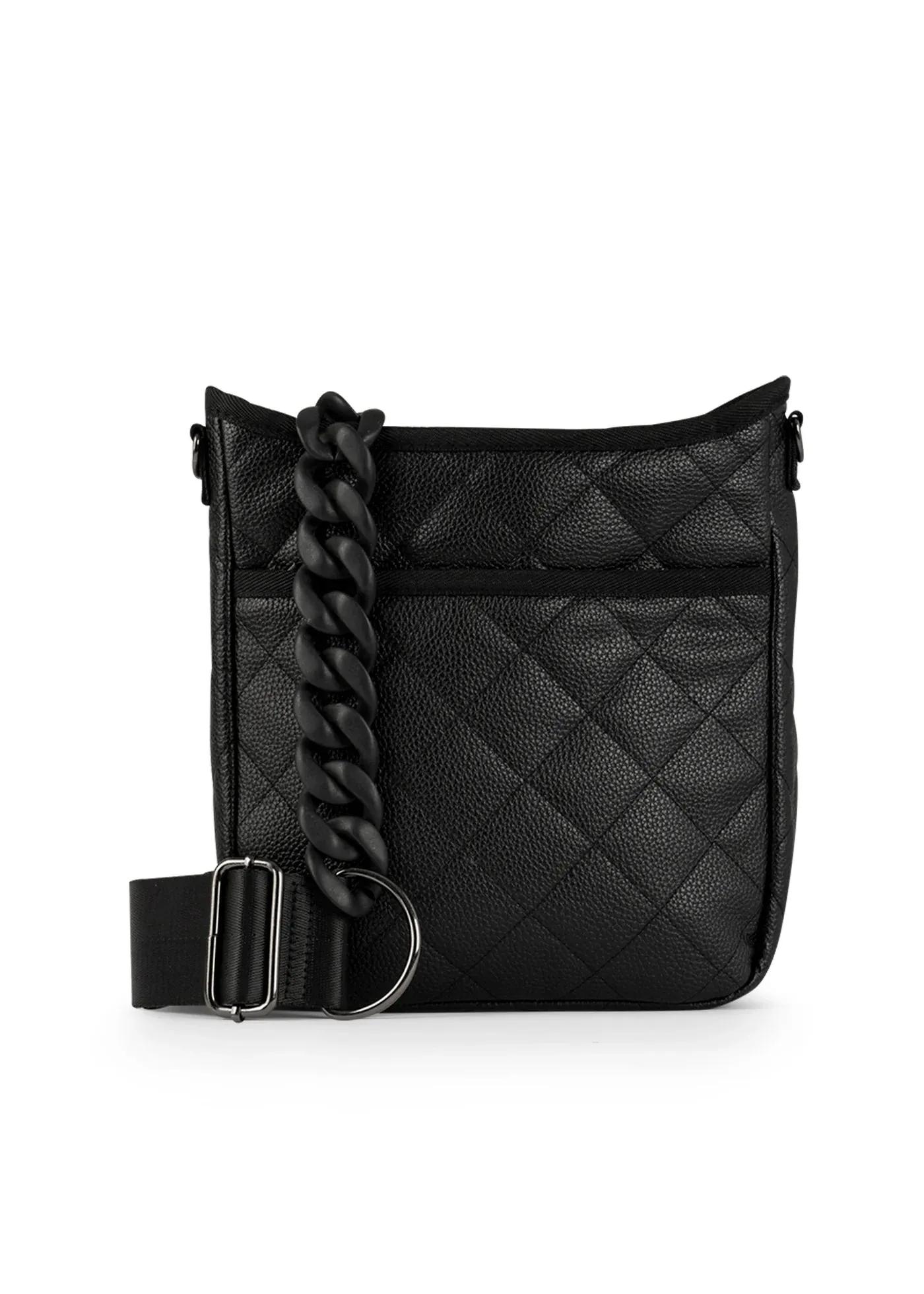 JERI VEGAN LEATHER CROSSBODY- BLACK PEBBLED