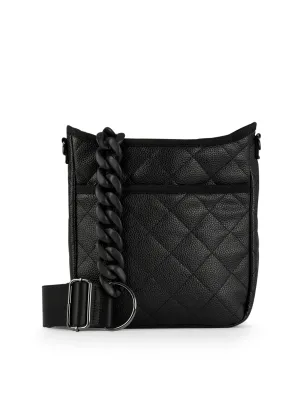 JERI VEGAN LEATHER CROSSBODY- BLACK PEBBLED