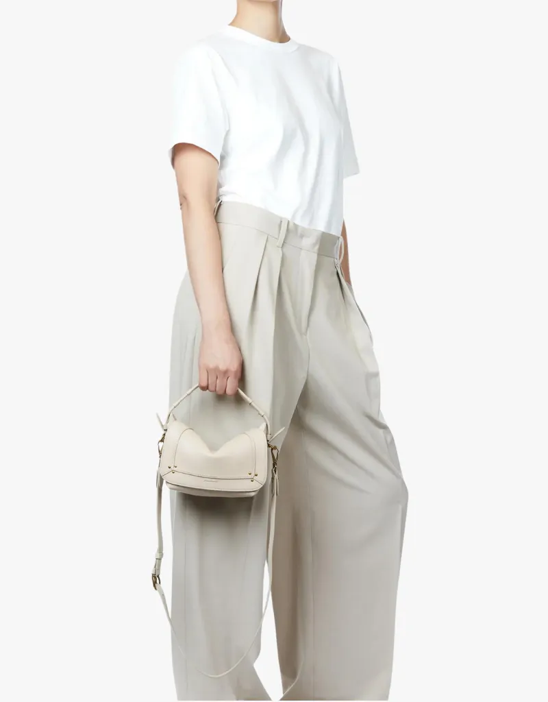 Jerome Dreyfuss Pepito S Handbag in Ecru Graine