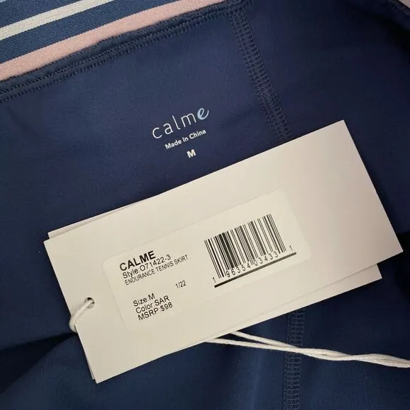 Johnny Was Calme Skort Womens Medium Skirt Shorts Tennis Gym Active Blue Preppy
