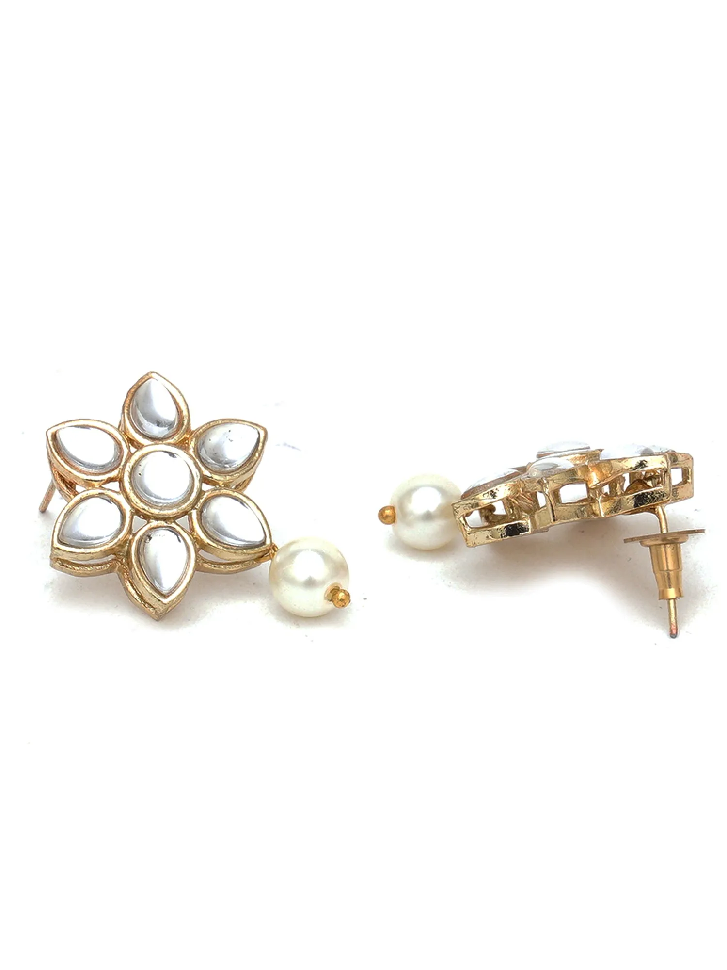 Karatcart Set of 3 Handcrafted Kundan Earrings Combo for Women