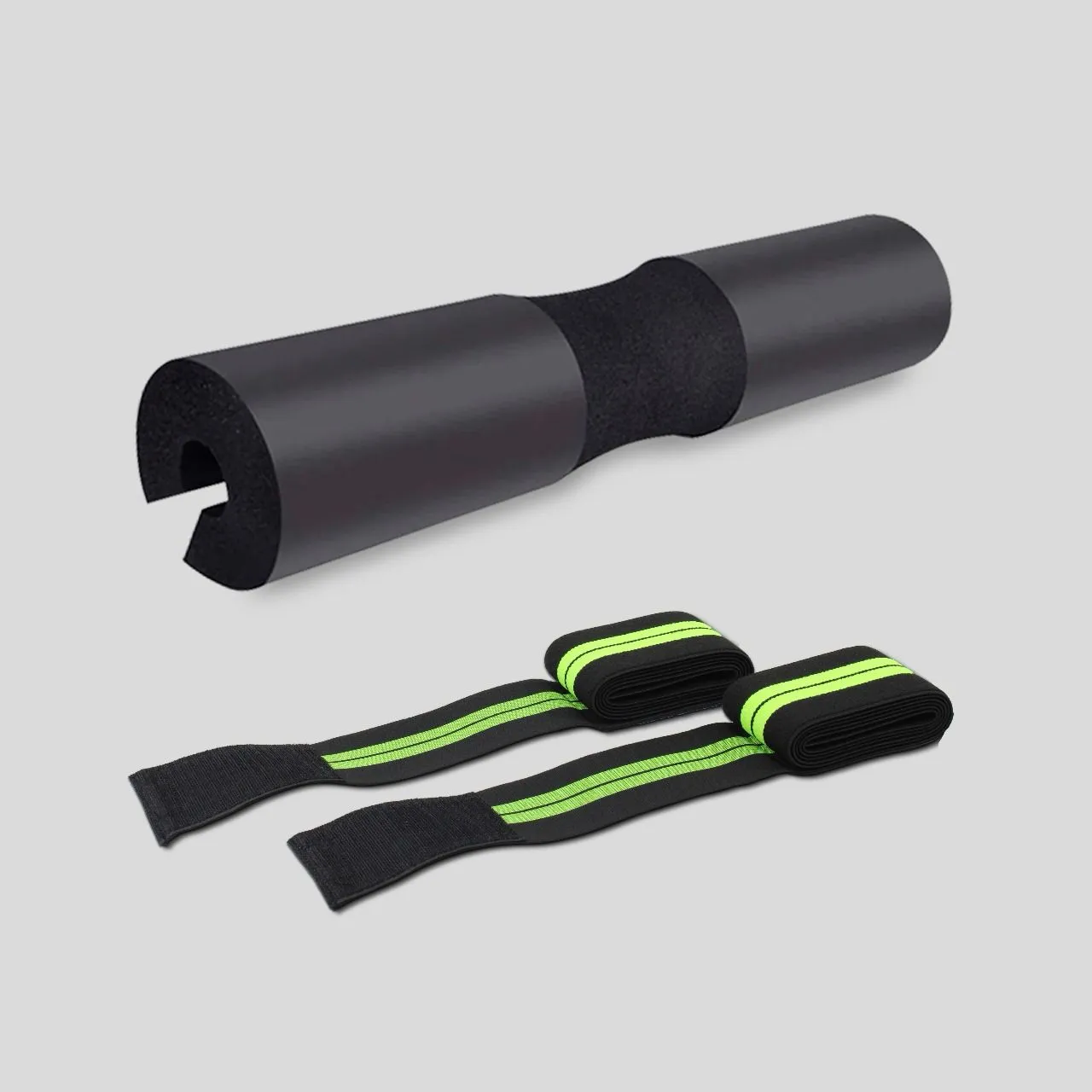 Kit de Gym con Cojín Para Barra y Vendas Para Rodillas