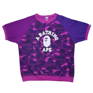 [L] OG Purple Camo College S/S Crewneck